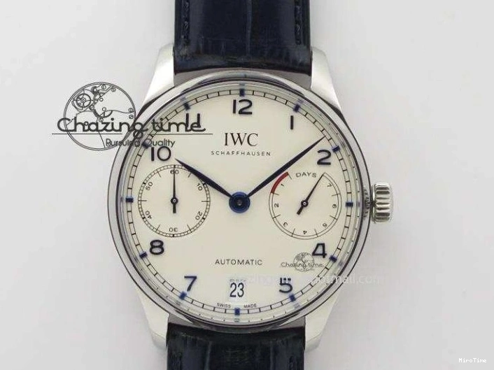 MIROTIME 1227 ZeroBulk Portuguese IW5444 SS Blue Dial On Blue Leather Strap A 7255